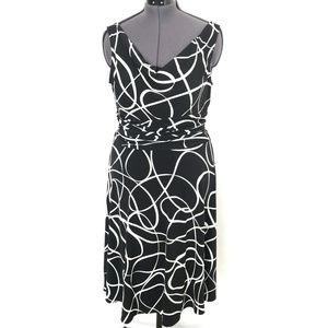 Maggy London Black & White Pattern Dress